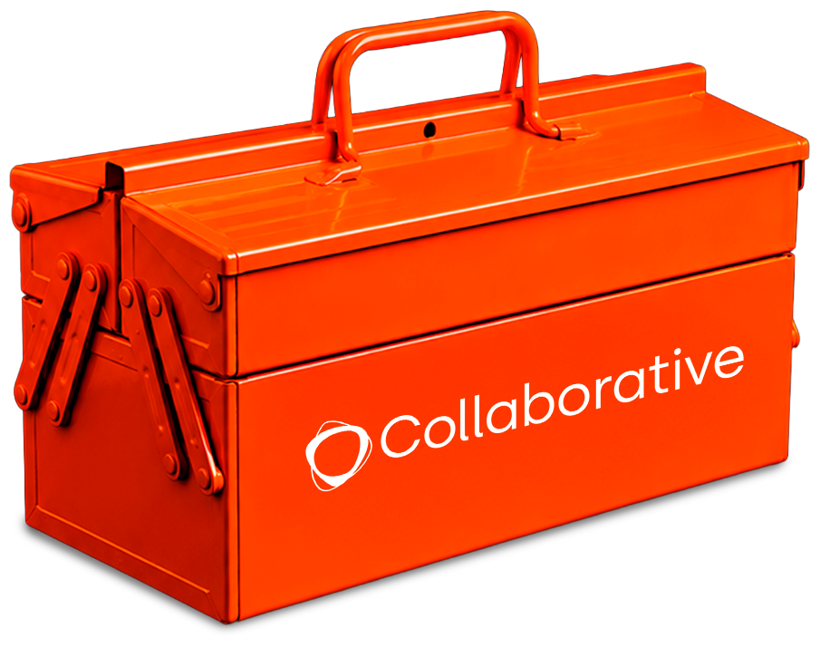 Caixa de ferramentas laranja da Collaborative, o kit ProcessPack