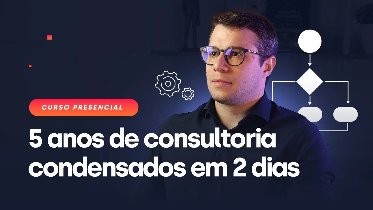 Samuel Mesquita apresentando o curso presencial de Gestão de Processos